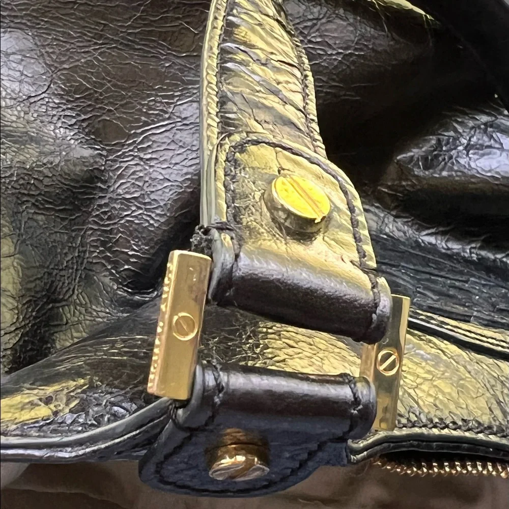 Tory Burch Satchel. Large. Black. Leather18” W by 9.5”H.4” Depth. 8” Bag Handle. - Picture 15 of 15